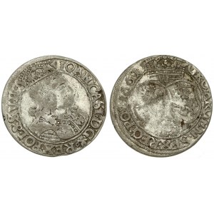 Poland 6 Groszy 1661 GBA Lviv. John II Casimir Vasa (1649–1668). Averse: Large crowned bust right in linear circle...