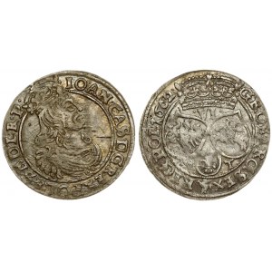 Poland 6 Groszy 1662 AT John II Casimir Vasa (1649–1668). Averse: Large crowned bust right in linear circle. Reverse...