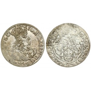 Poland 6 Groszy 1662 TT John II Casimir Vasa (1649–1668). Averse: Large crowned bust right in linear circle. Reverse...