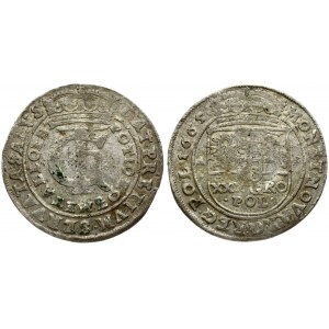 Poland 1 Gulden (Tymf) 1665 AT Bydgoszcz. John II Casimir Vasa (1649–1668). Averse: Crowned monogram(SERVATA SALVS type...