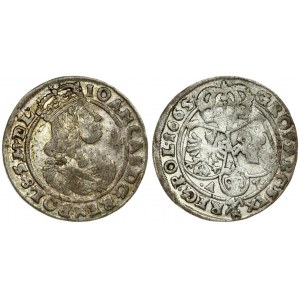 Poland 6 Groszy 1665 AT John II Casimir Vasa (1649–1668). Averse: Large crowned bust right in linear circle. Reverse...