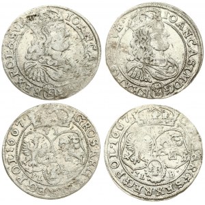 Poland 6 Groszy 1667 TLB John II Casimir Vasa (1649–1668). Averse: Large crowned bust right in linear circle. Reverse...