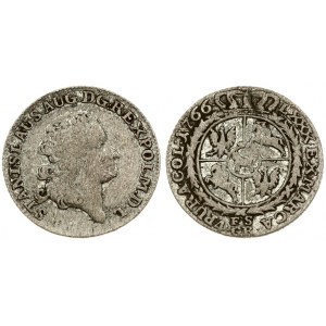 Poland 4 Groszy 1766 FS Stanislaus Augustus(1764–1795). Averse: Crowned bust right. Reverse: Crowned; round 4...