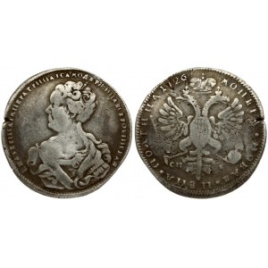 Russia 1 Poltina 1726 СПБ St. Petersburg. Averse: Bust left. Reverse: Crown above crowned double-headed eagle. ...