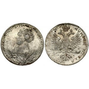 Russia 1 rouble 1726 СПБ Catherine I (1725-1727). Averse: Bust left. Reverse: Crown above crowned double-headed eagle. ...
