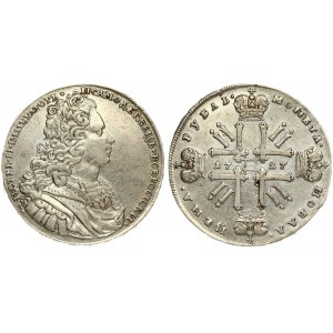 Russia 1 Rouble 1727 Peter II (1727-1729). 'Moscow type'. Averse: Laureate bust right. Reverse...