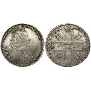 Russia 1 Rouble 1727 СПБ St. Petersburg. Peter II (1727-1729). Petersburg type . Averse: Laureate bust right. Reverse...