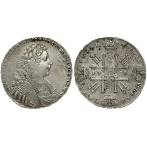 Russia 1 Rouble 1728 Moscow. Peter II (1727-1729). Averse: Laureate bust right. Reverse...