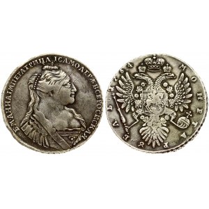 Russia 1 Rouble 1734  Anna Ioannovna (1730-1740). Averse: Bust right. Reverse: Crown above crowned double...