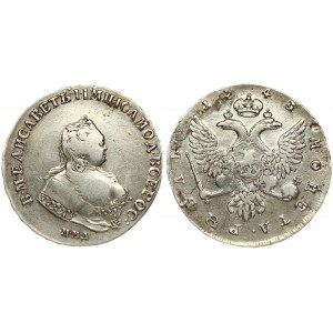 Russia 1 Rouble 1743 ММД Elizabeth (1741-1762). Averse: Crowned bust right. Reverse: Crown above crowned double...