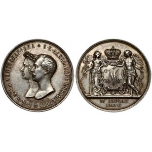 Russia Medal 1841'In the memory of the wedding of the crown prince'. Nicholas I (1826-1855). H. GUBE. FECIT. Silver...