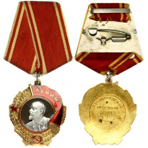 Russia USSR Order of Lenin (1980) Gold with platinum. Enamelled. Numbered on reverse. Gold with platinum; enameled...