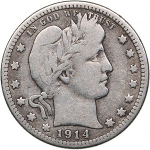 USA quarter dollar 1914