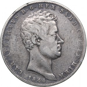 Italy - Sardinia 5 lire 1844