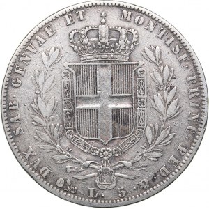 Italy - Sardinia 5 lire 1844