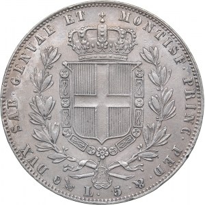 Italy - Sardinia 5 lire 1849