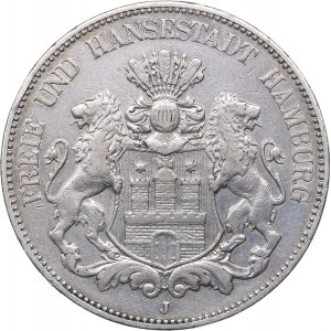 Germany - Hamburg 5 mark 1902 J
