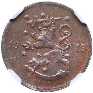 Finland 1 penniä 1919 NGC MINT ERROR MS 64 BN