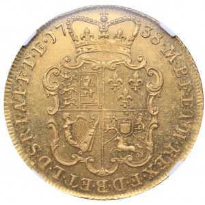Great Britain 2 guineas 1738 NGC MS 64+
