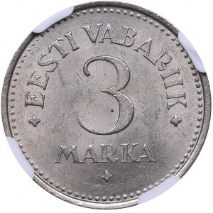 Estonia 3 marka 1922 NGC MS 63