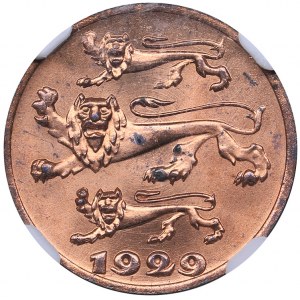 Estonia 1 sent 1929 NGC MS 64 RD