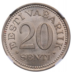 Estonia 20 senti 1935 NGC MS 65