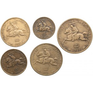 Lithuania 50, 20, 10, 5, 1 centas 1925