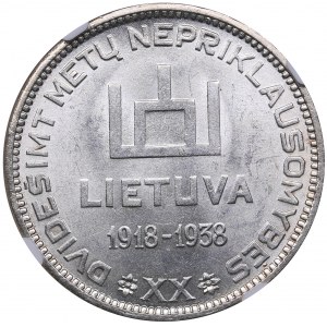 Lithuania 10 litu 1938 A. Smetona NGC MS 64