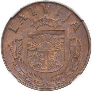 Latvia 2 santimi 1937 NGC MS 63 BN