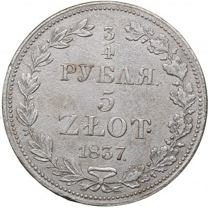Russia - Poland 3/4 roubles - 5 zlotych 1837 MW