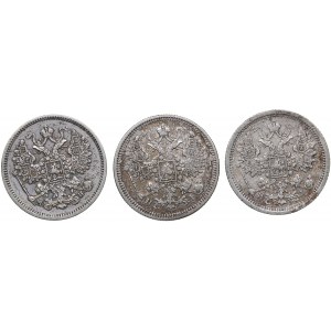 Russia 15 kopeks 1862, 1869, 1877 (3)