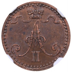 Russia - Grand Duchy of Finland 1 penniä 1866 NGC MS 61 BN