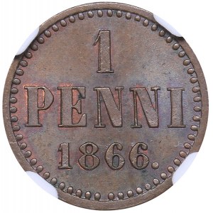 Russia - Grand Duchy of Finland 1 penniä 1866/5 NGC MS 65 BN