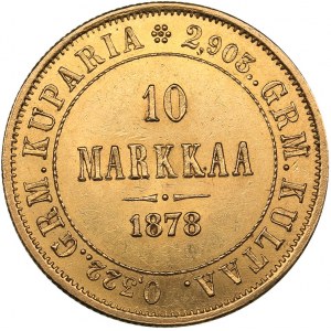 Russia - Grand Duchy of Finland 10 markkaa 1878 S