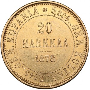 Russia - Grand Duchy of Finland 20 markkaa 1878 S