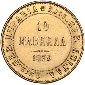 Russia - Grand Duchy of Finland 10 markkaa 1879 S