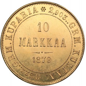 Russia - Grand Duchy of Finland 10 markkaa 1879 S
