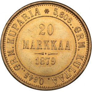 Russia - Grand Duchy of Finland 20 markkaa 1879 S