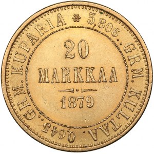 Russia - Grand Duchy of Finland 20 markkaa 1879 S
