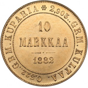 Russia - Grand Duchy of Finland 10 markkaa 1882 S