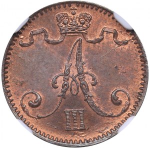 Russia - Grand Duchy of Finland 1 penniä 1893 NGC MINT ERROR MS 65 RB