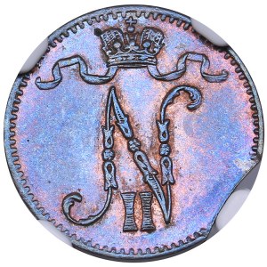 Russia - Grand Duchy of Finland 1 penniä 1900 NGC MINT ERROR MS 65 BN