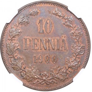 Russia - Grand Duchy of Finland 10 penniä 1900 NGC MS 62 BN