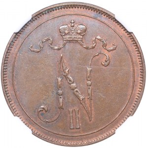 Russia - Grand Duchy of Finland 10 penniä 1900 NGC MS 62 BN