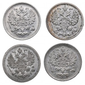 Russia 5 kopecks 1901, 1905, 1908, 1910 (4)