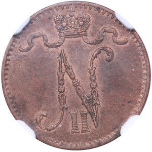 Russia - Grand Duchy of Finland 1 penniä 1901 NGC MS 62 BN
