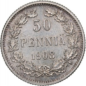 Russia - Grand Duchy of Finland 50 penniä 1908 L