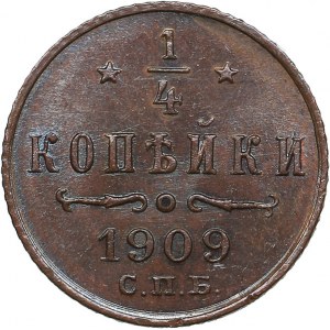 Russia 1/4 kopeks 1909 СПБ