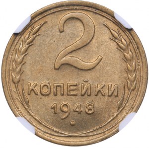 Russia - USSR 2 kopecks 1948 NGC MS 65