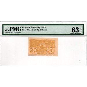 Estonia 20 penni 1919 PMG 63 EPQ